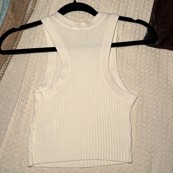 H&M White Rib-knit Tank Top - Picture 3 of 4